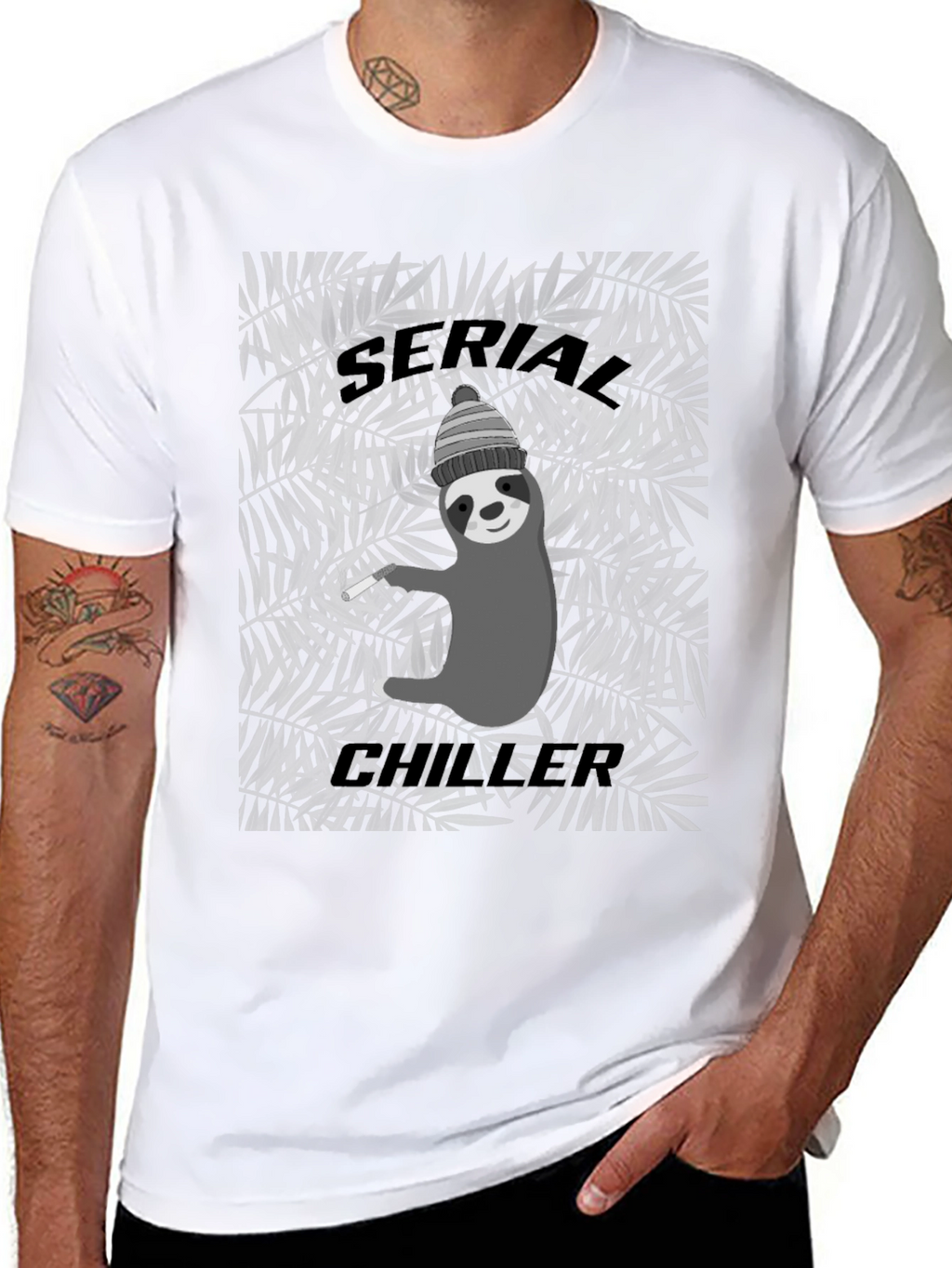 Serial Chiller Sloth Graphic Tee - Cool Relaxed Style