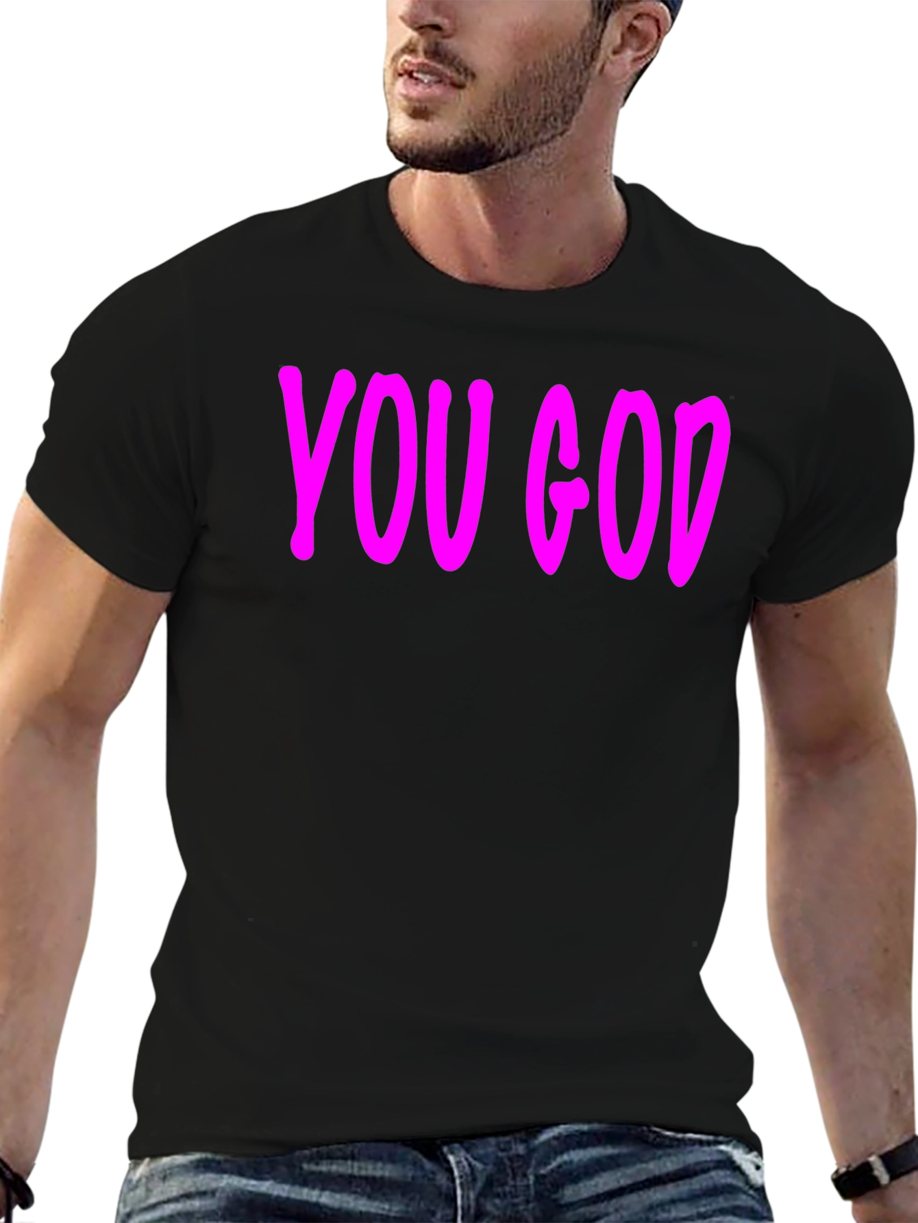 You God Graphic Tee - Stylish Black Cotton T-Shirt