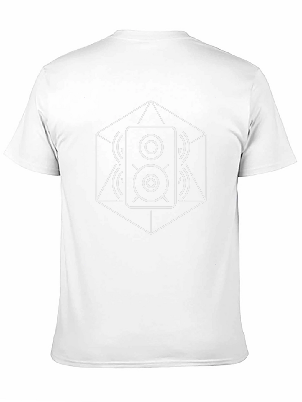 Geometric Speaker Graphic Tee - Black Cotton