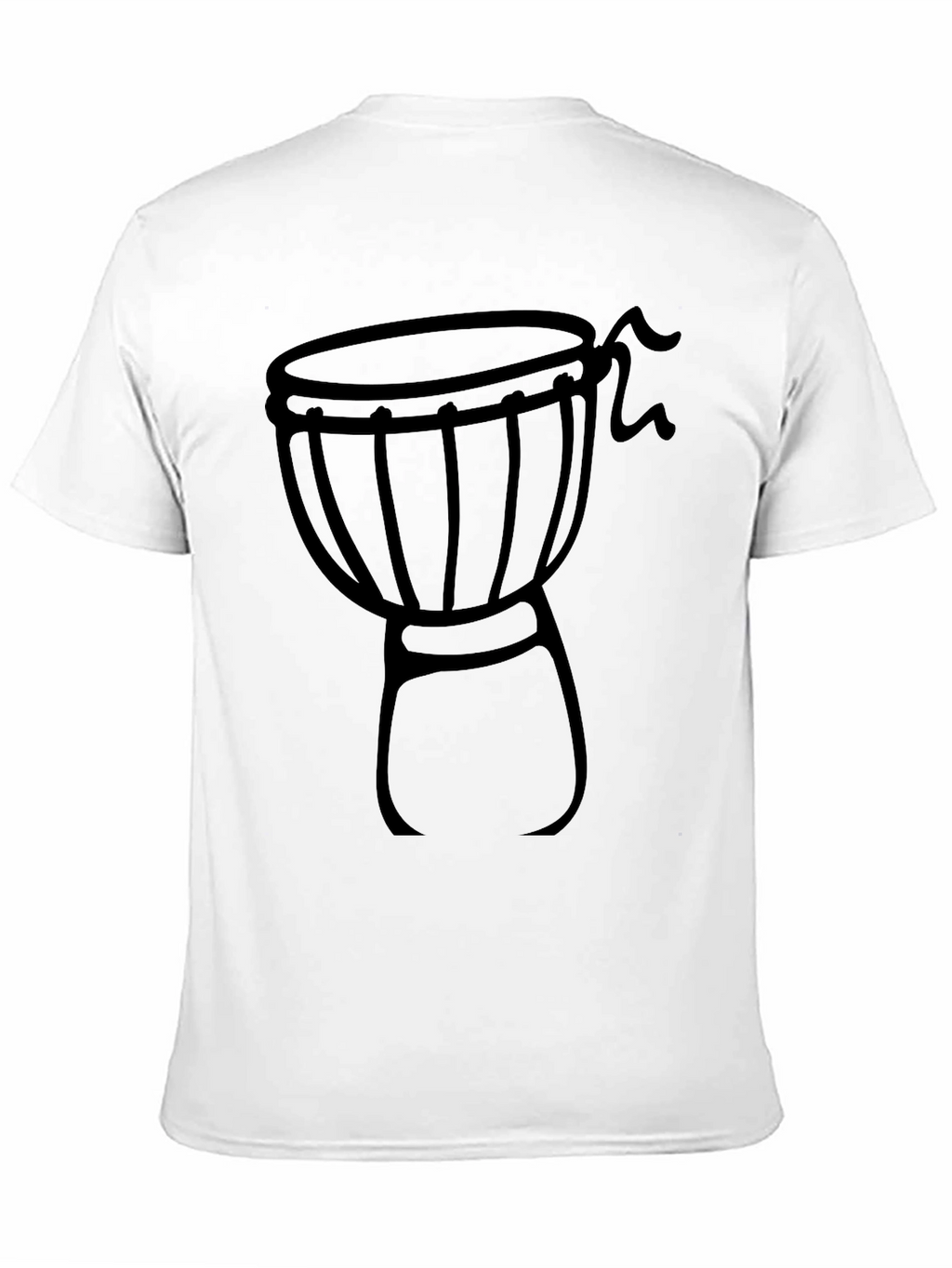 Djembe Drum Graphic T-Shirt - Black Crew Neck Tee
