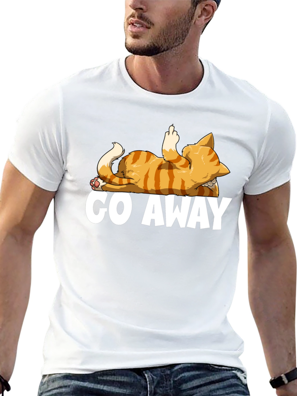 Go Away Cat T-Shirt - Funny Rude Kitten Tee