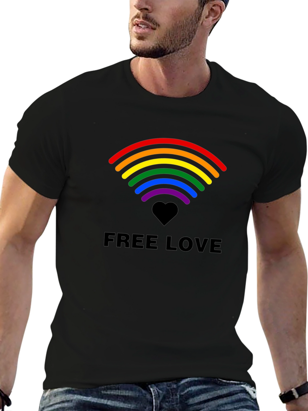 Free Love Rainbow Heart T-Shirt