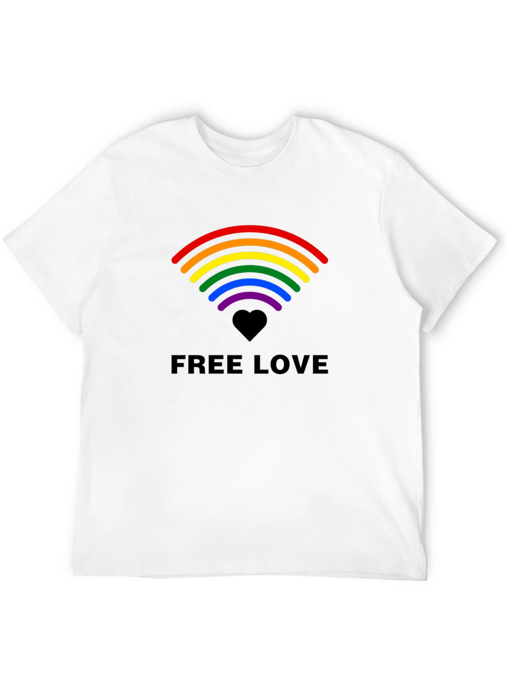 Free Love Rainbow Heart T-Shirt
