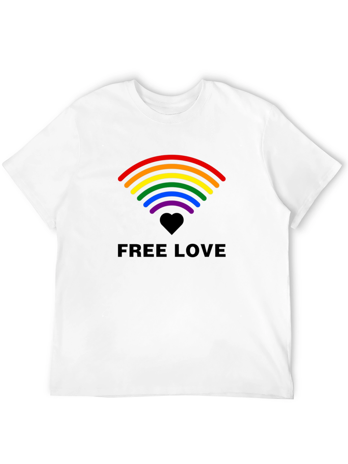Free Love Rainbow Heart T-Shirt