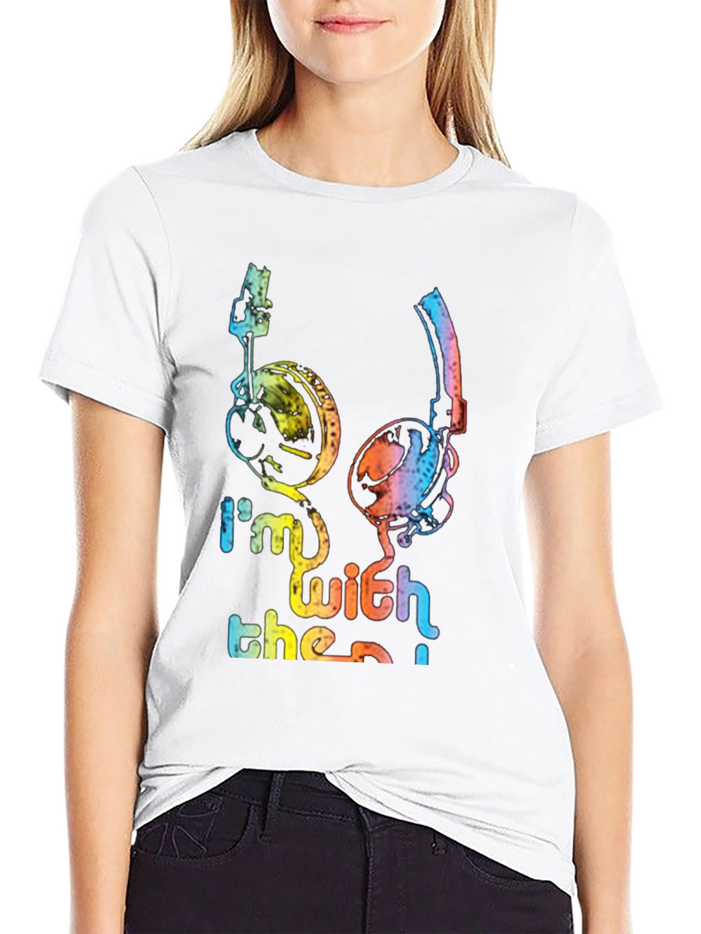 Rainbow Headphones Graphic T-Shirt