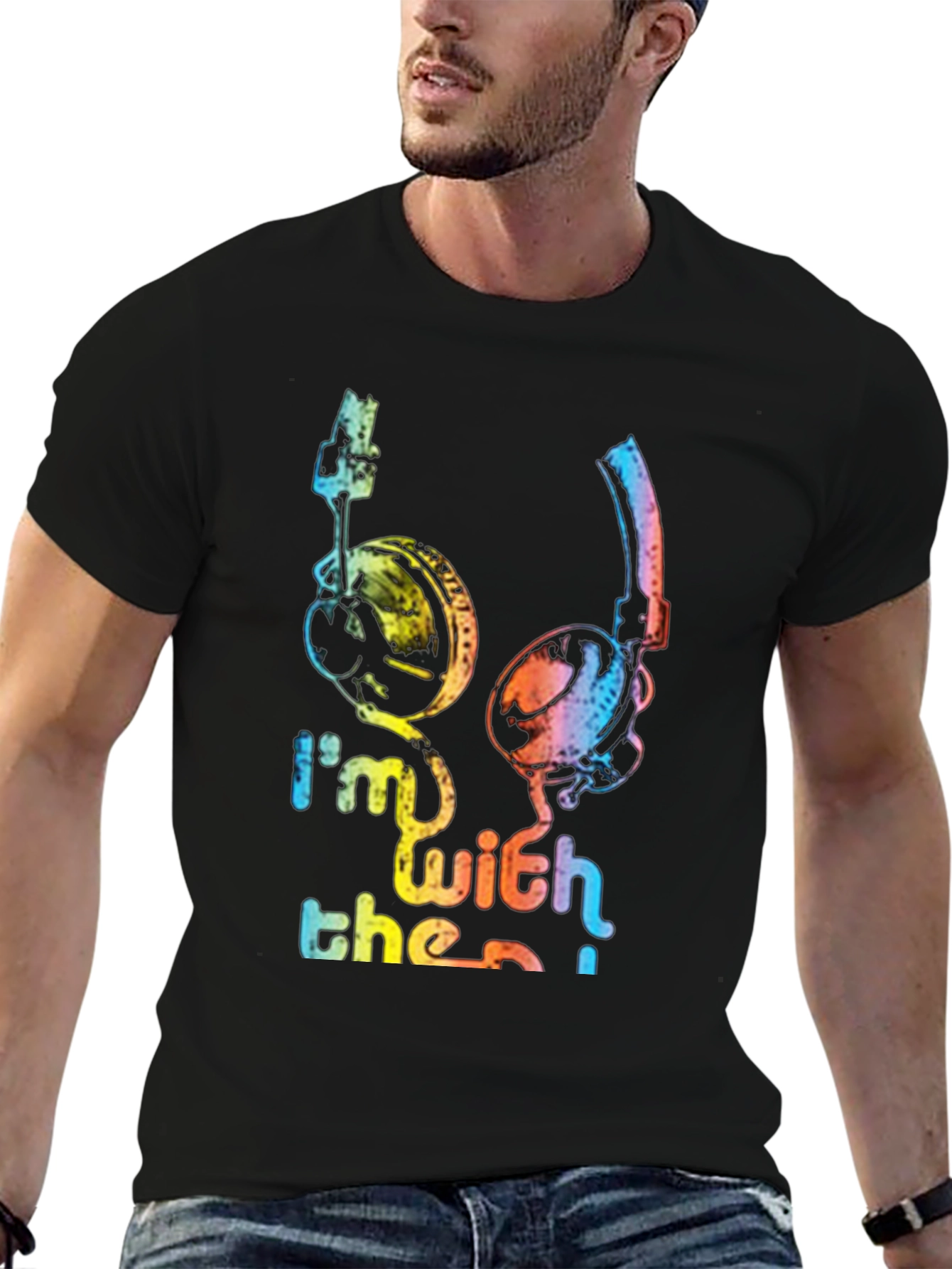 Rainbow Headphones Graphic T-Shirt