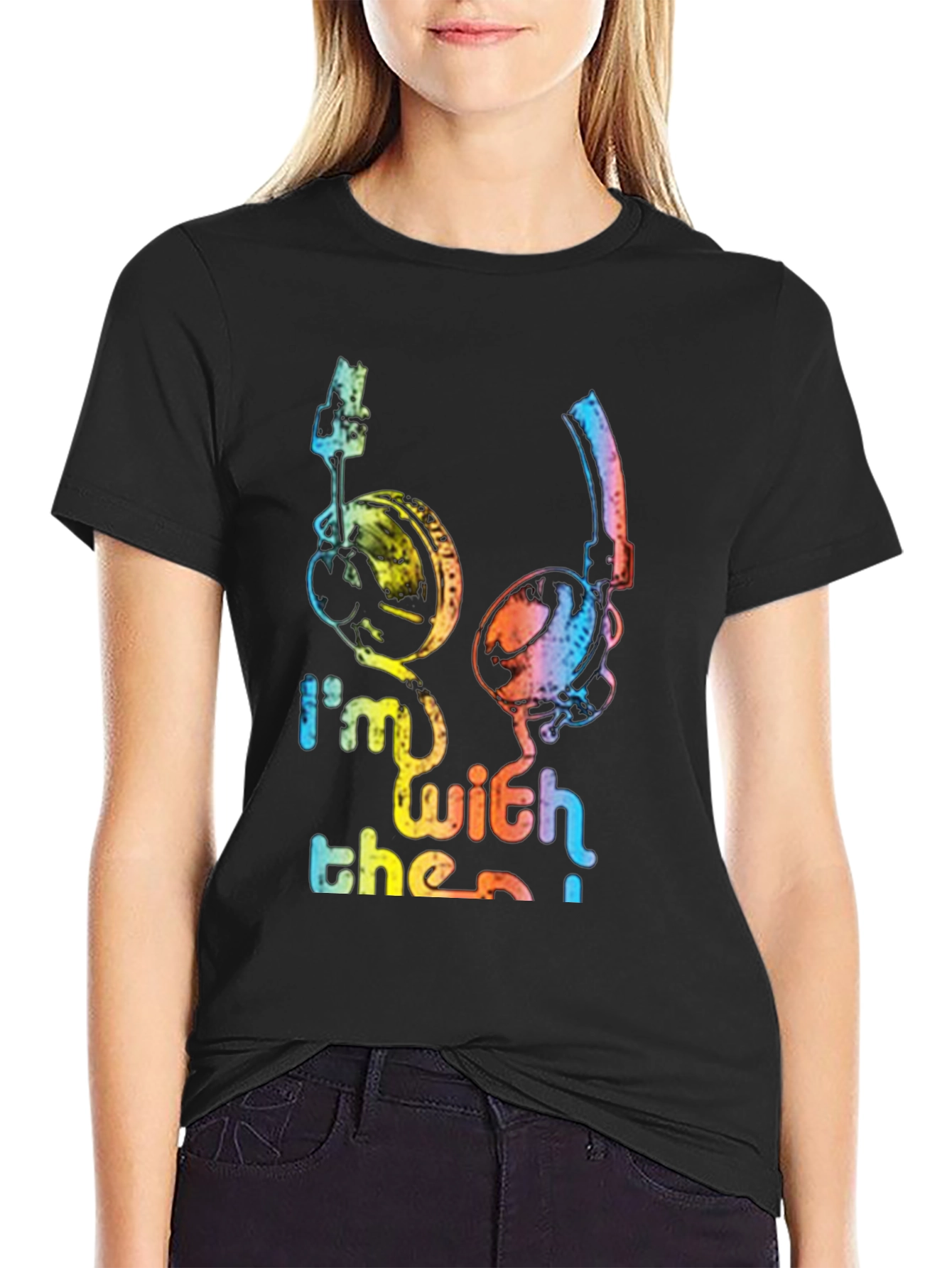 Rainbow Headphones Graphic T-Shirt