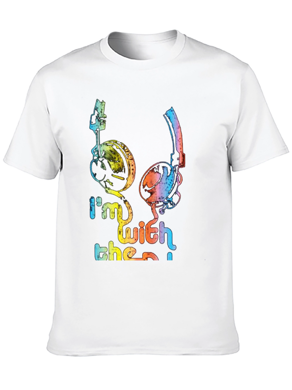 Rainbow Headphones Graphic T-Shirt