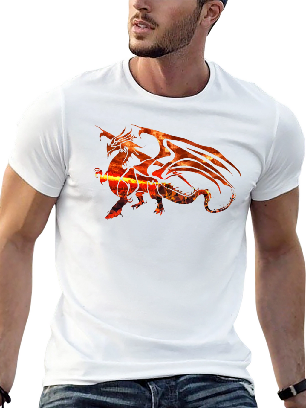 Fiery Dragon Graphic Black T-Shirt