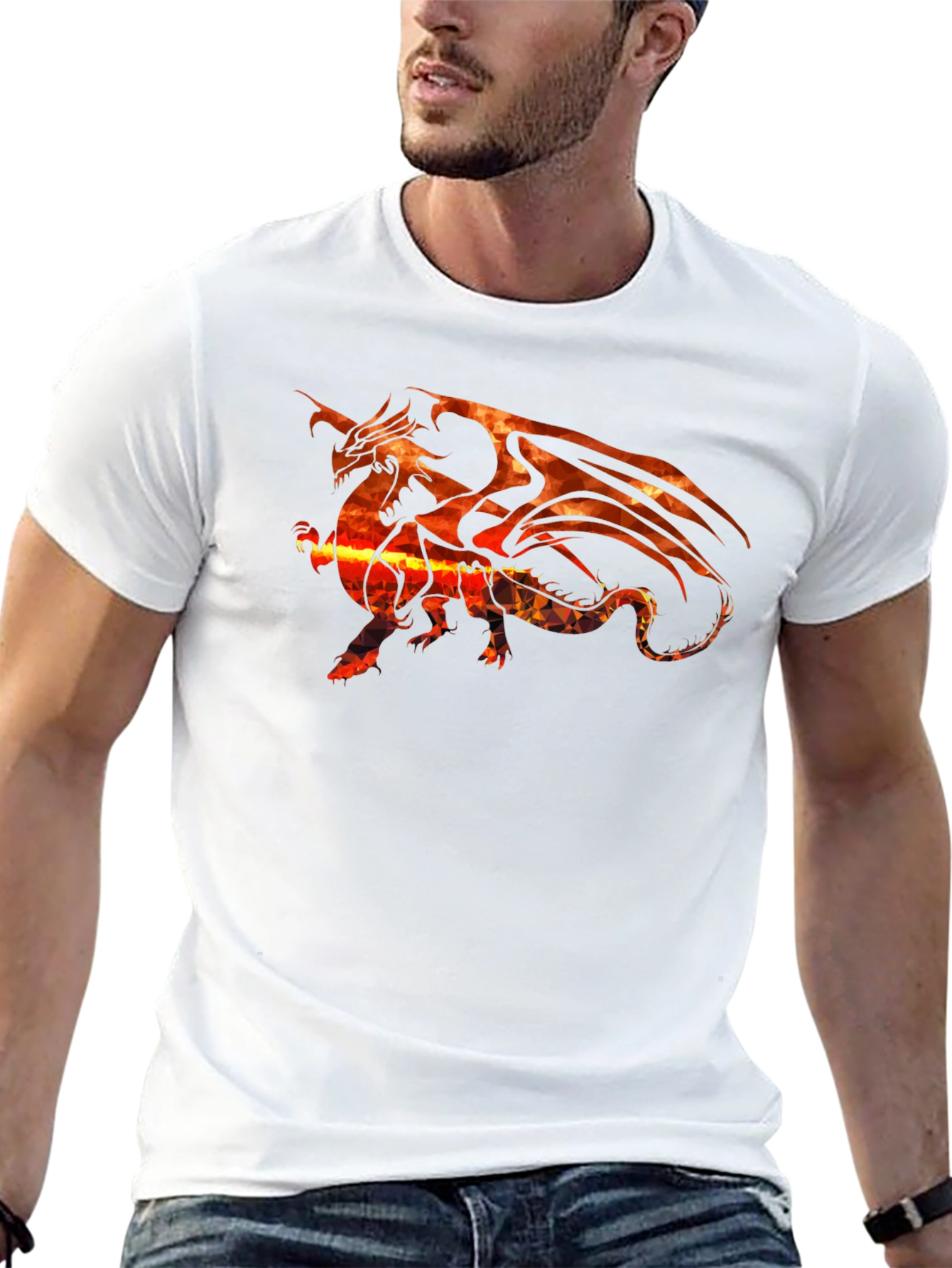 Fiery Dragon Graphic Black T-Shirt