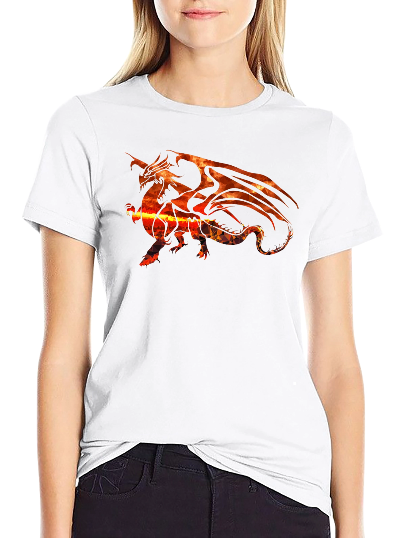 Fiery Dragon Graphic Black T-Shirt