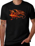 Fiery Dragon Graphic Black T-Shirt