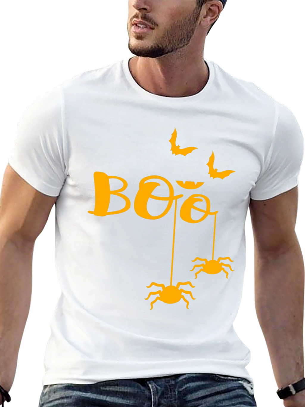 Halloween Boo Spiders & Bats Graphic Tee