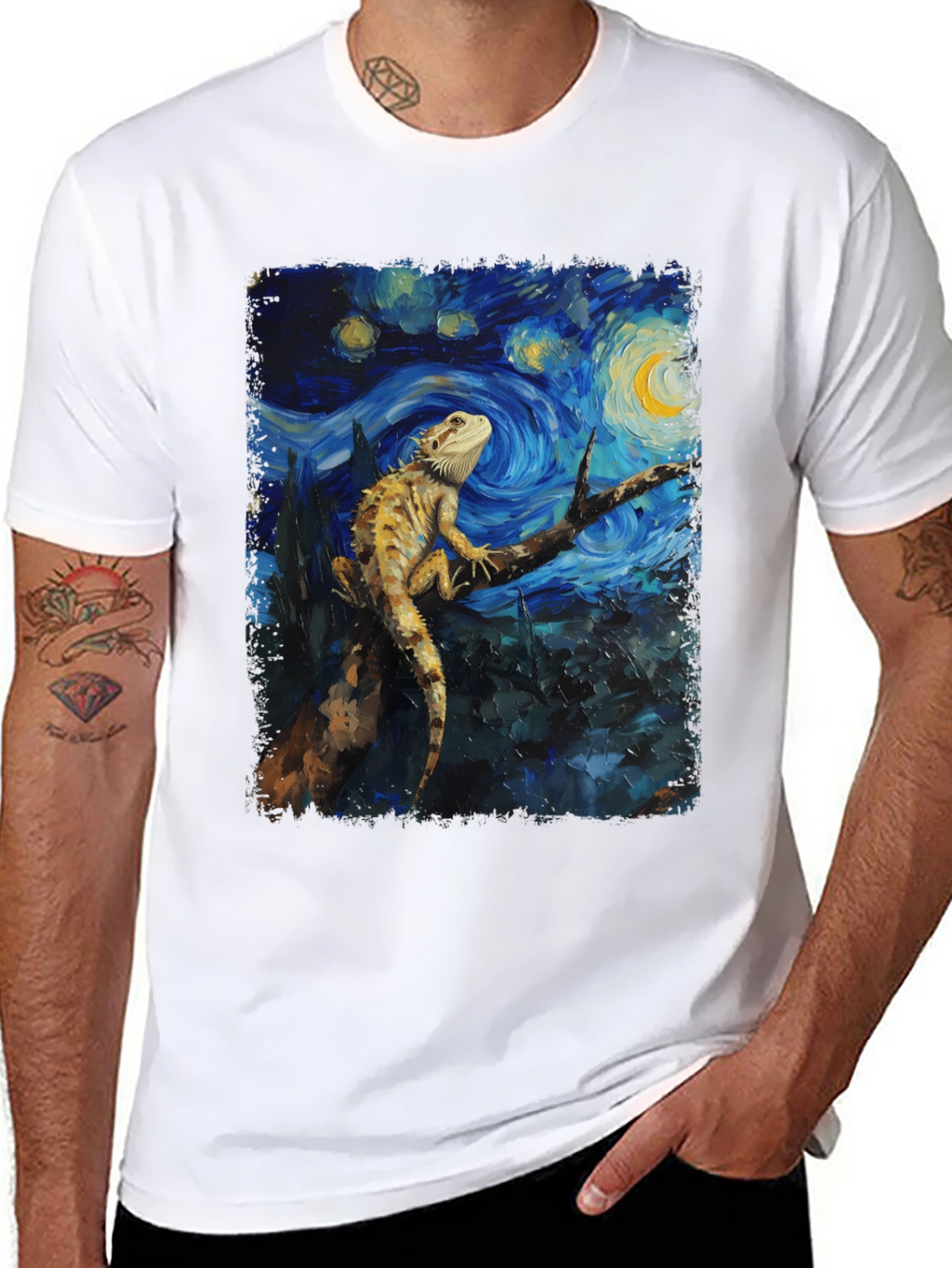 Starry Night Bearded Dragon Graphic Tee