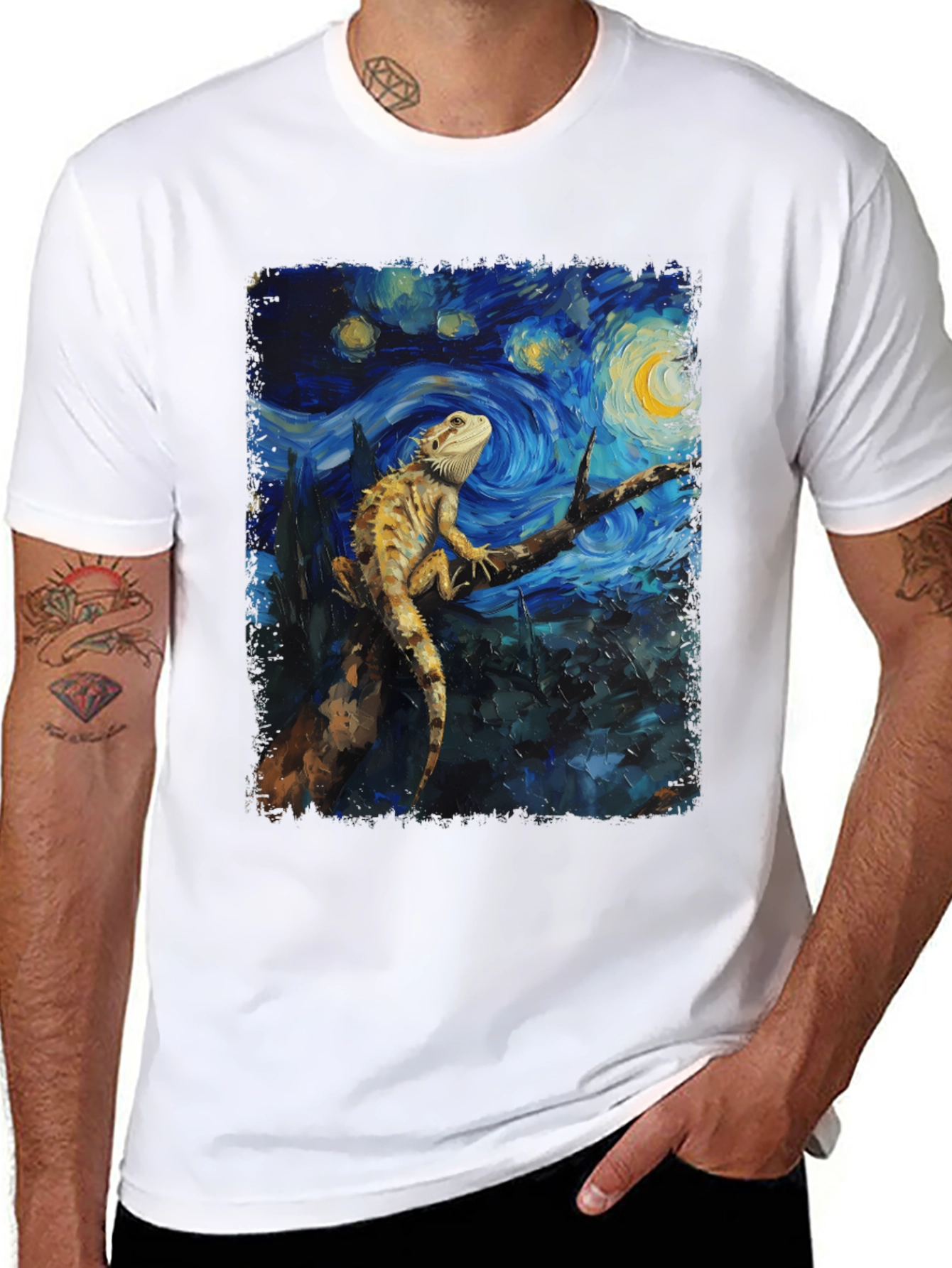 Starry Night Bearded Dragon Graphic Tee