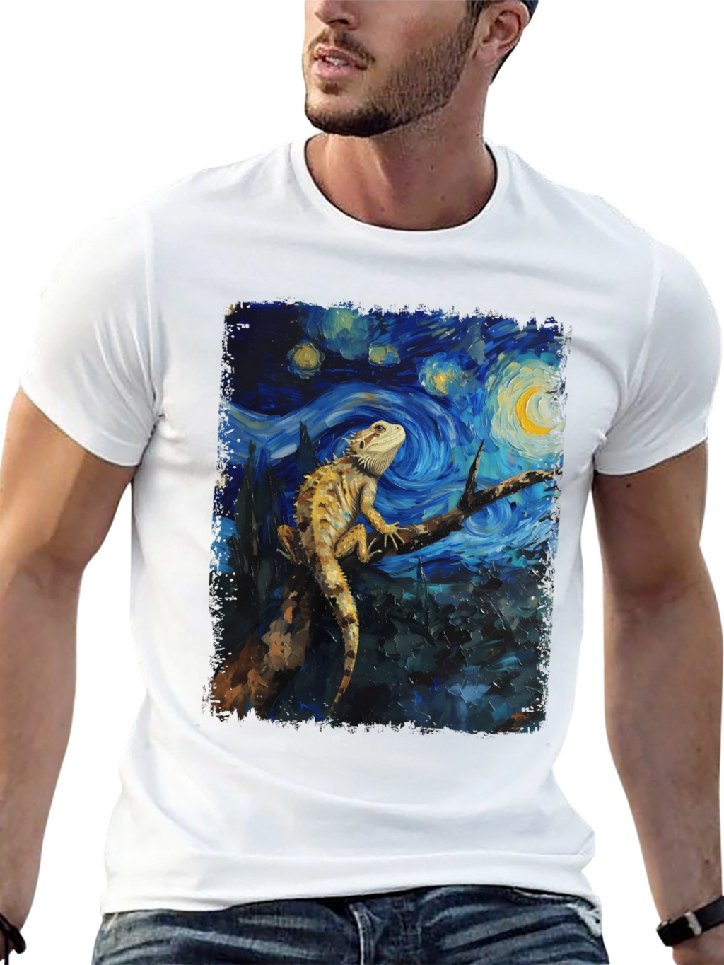 Starry Night Bearded Dragon Graphic Tee