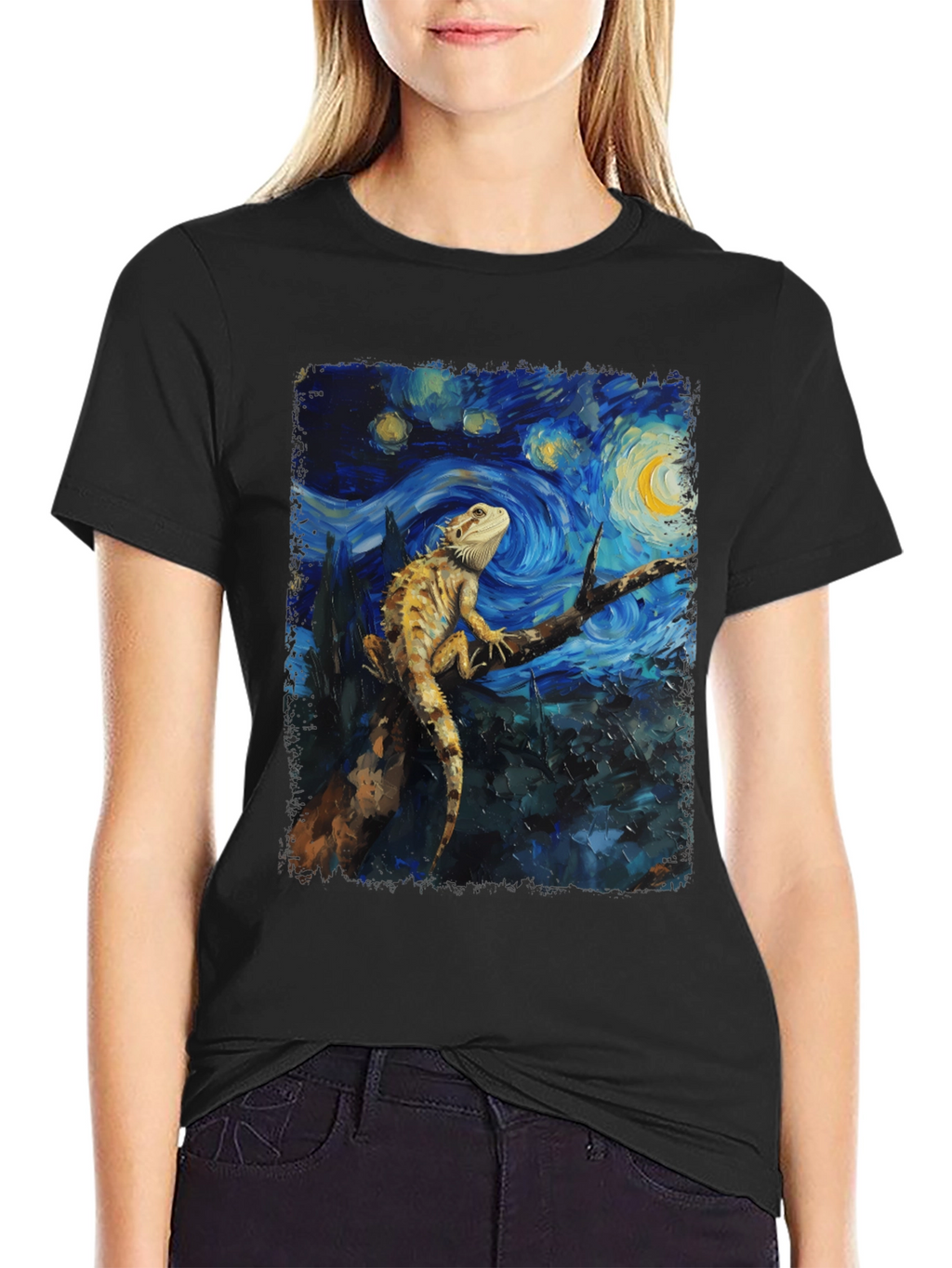 Starry Night Bearded Dragon Graphic Tee