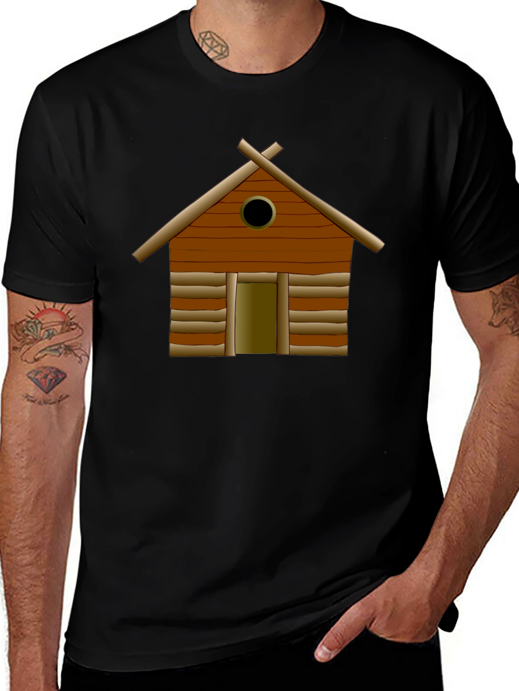 Log Cabin Graphic Tee - Classic Black