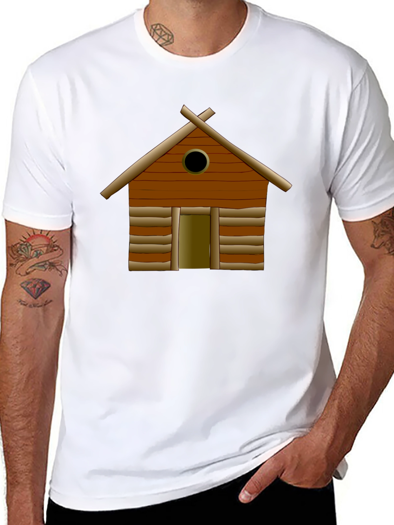 Log Cabin Graphic Tee - Classic Black