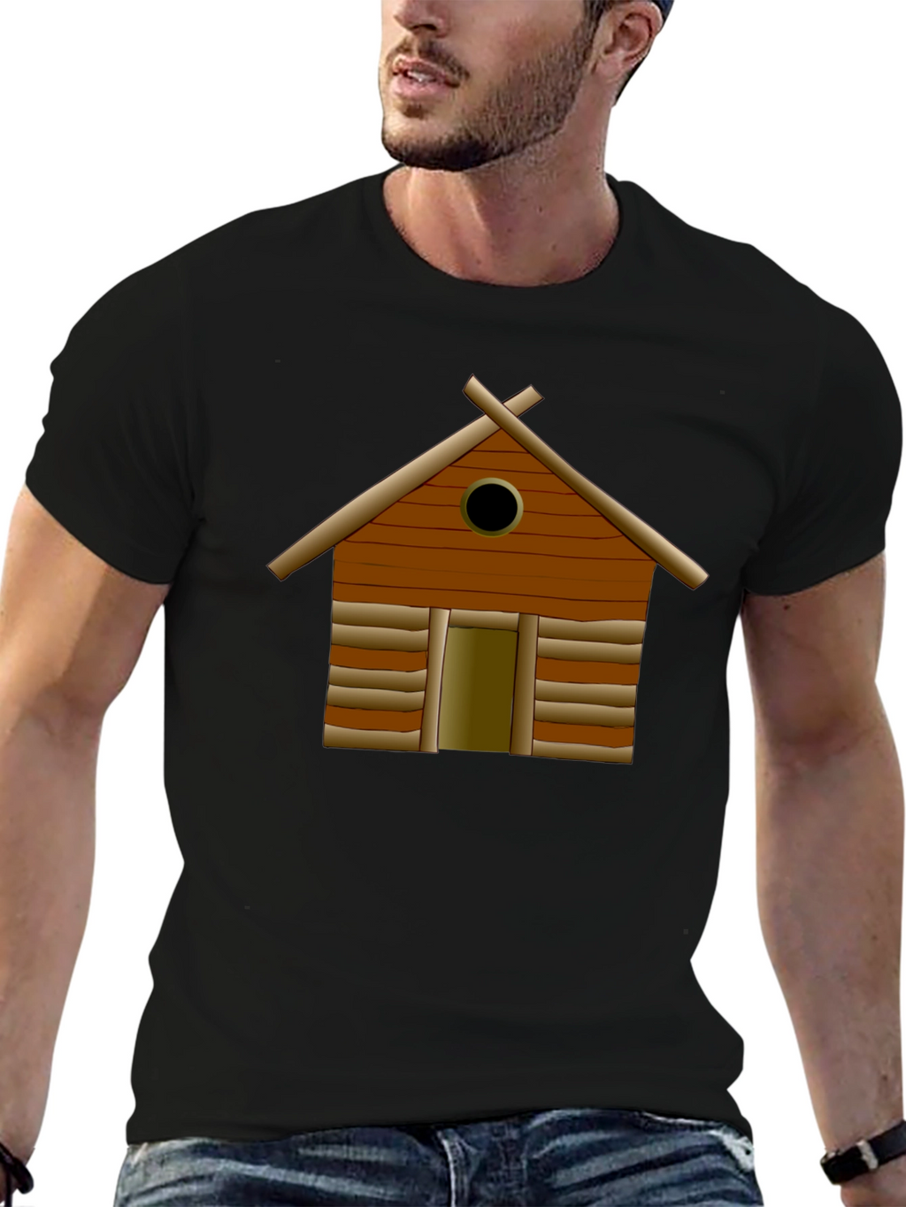 Log Cabin Graphic Tee - Classic Black