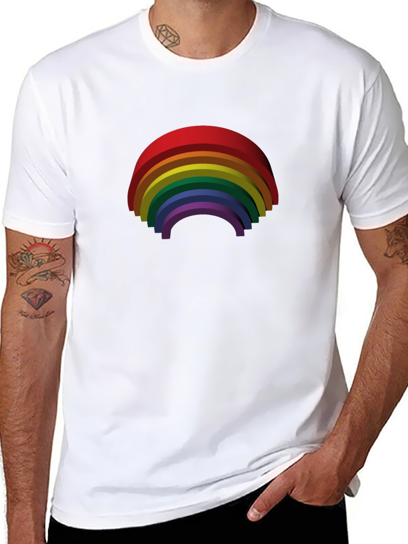 Rainbow Pride Graphic Tee - Black Cotton