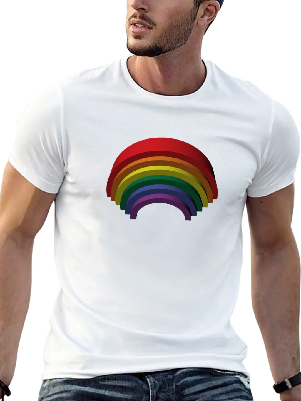 Rainbow Pride Graphic Tee - Black Cotton