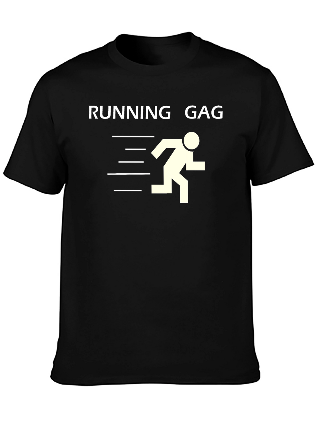Running Gag Graphic Tee - Black Cotton T-Shirt