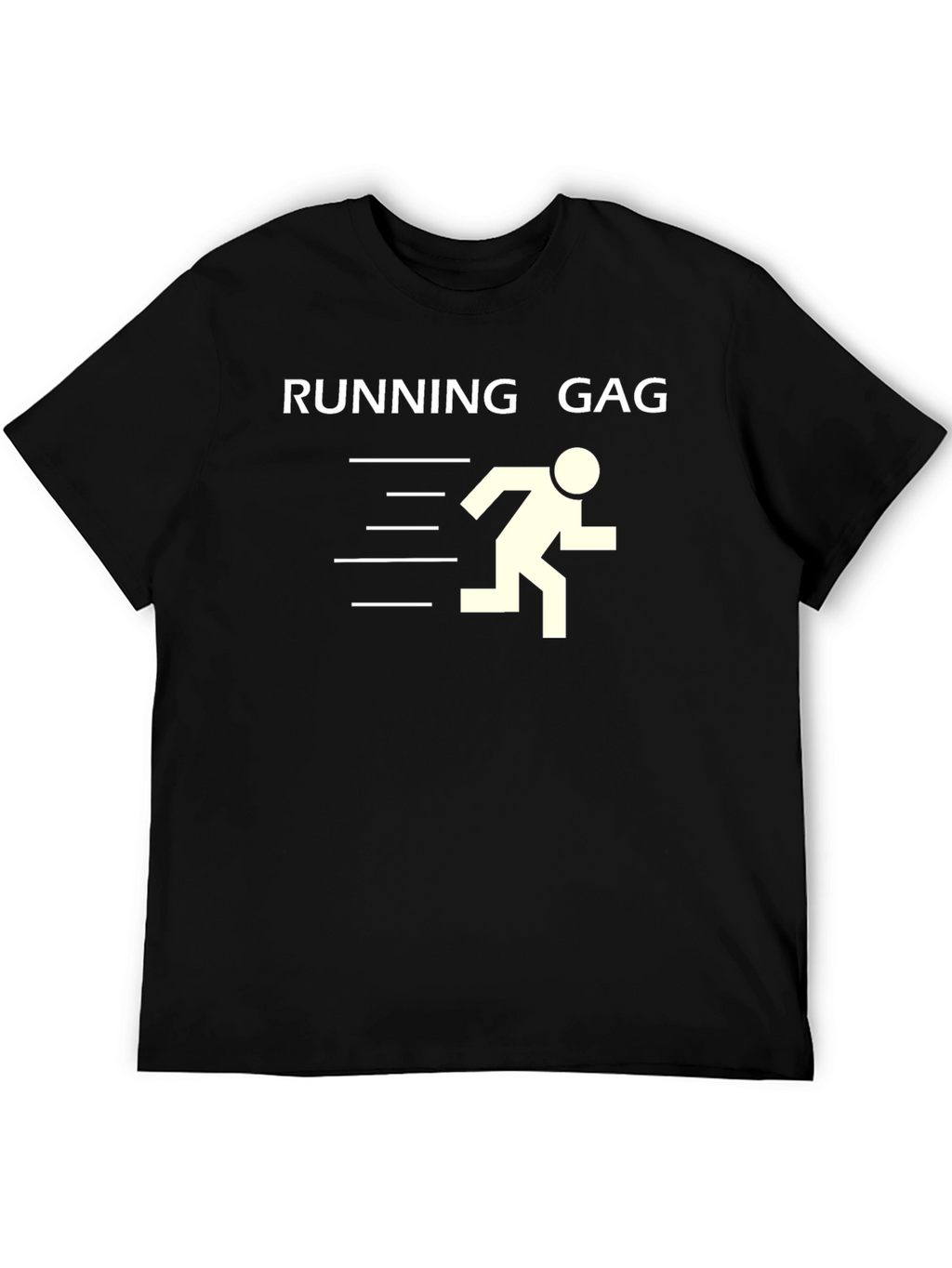 Running Gag Graphic Tee - Black Cotton T-Shirt