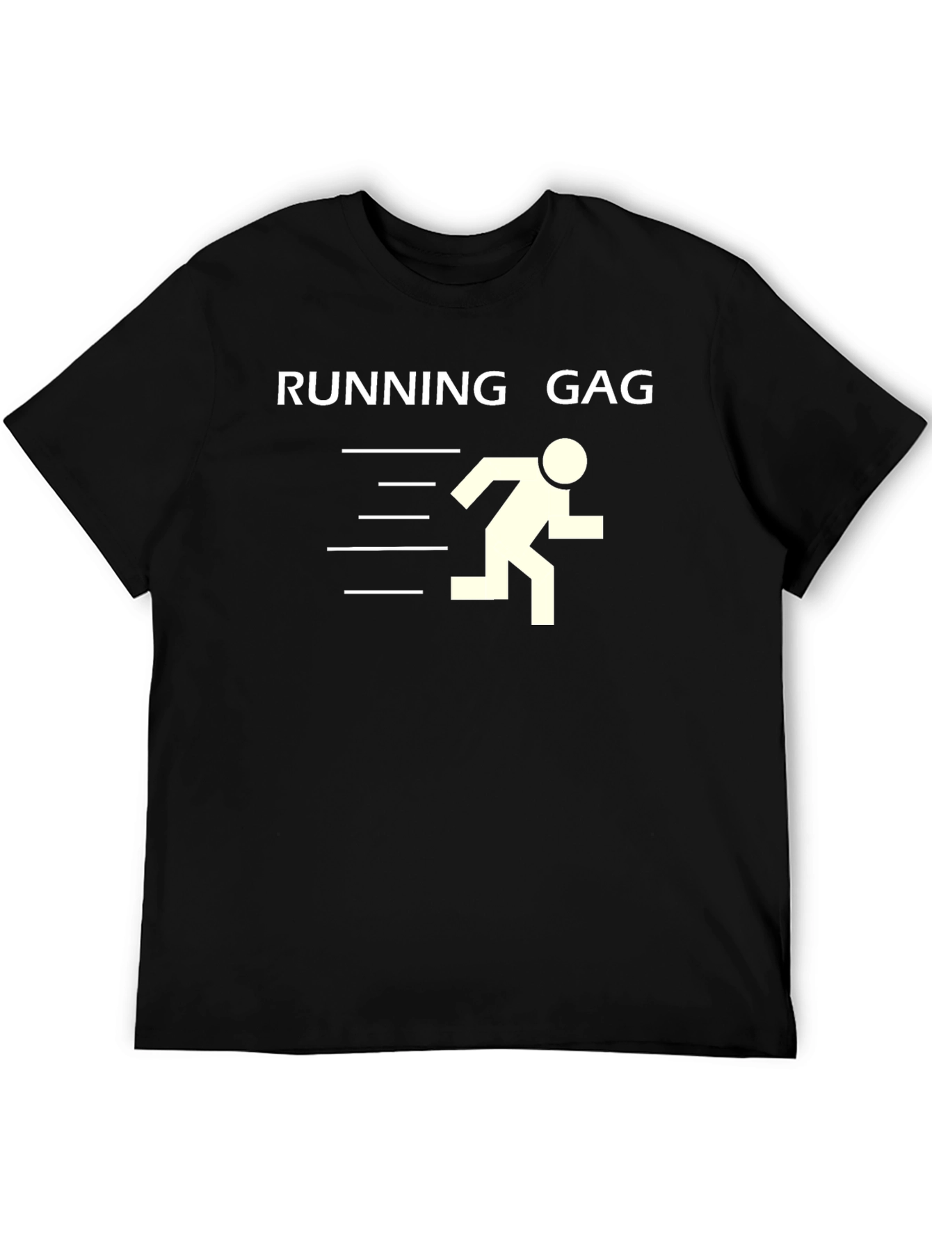 Running Gag Graphic Tee - Black Cotton T-Shirt