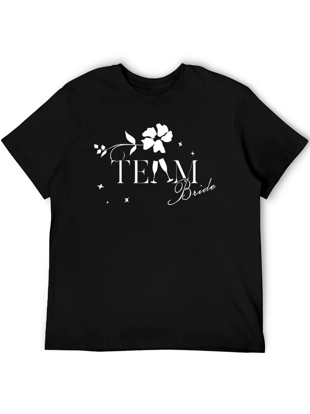 Team Bride Black Cotton Crew Neck T-Shirt