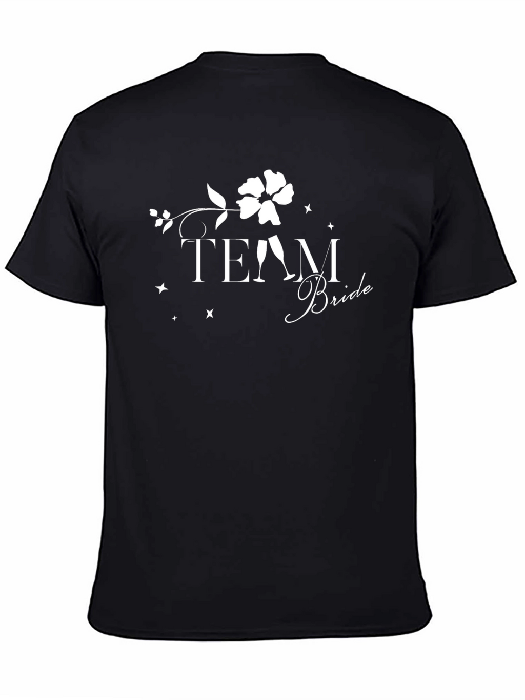 Team Bride Black Cotton Crew Neck T-Shirt