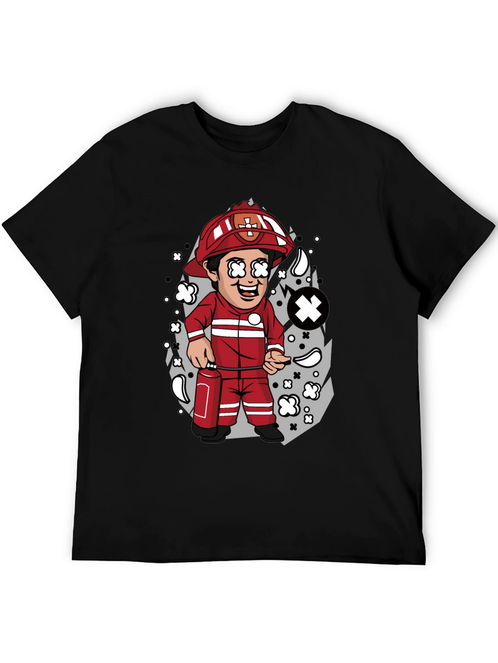 Cartoon Firefighter T-Shirt
