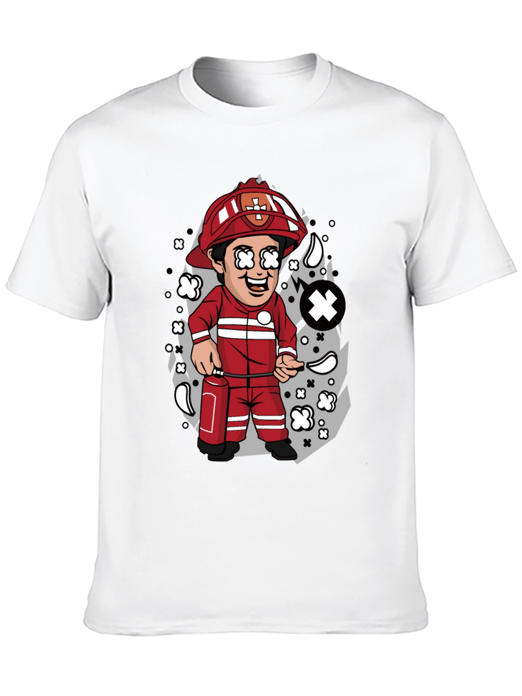 Cartoon Firefighter T-Shirt