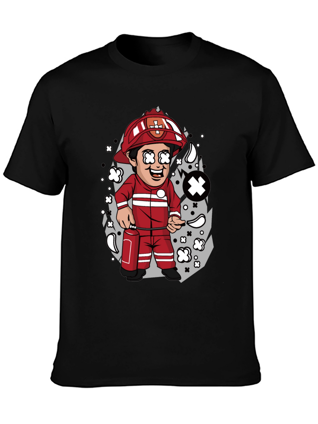 Cartoon Firefighter T-Shirt