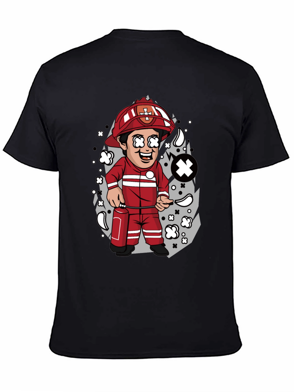 Cartoon Firefighter T-Shirt