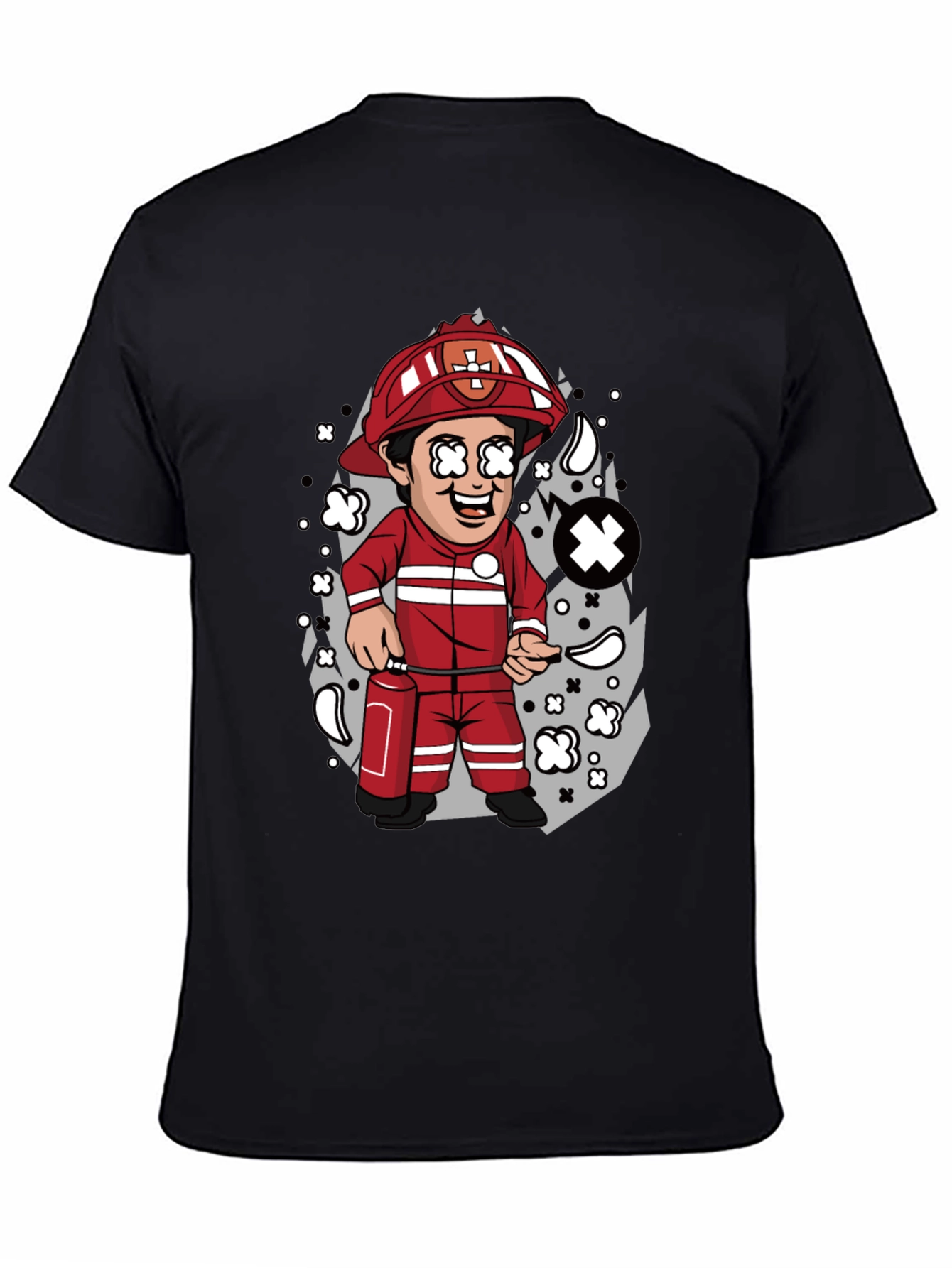 Cartoon Firefighter T-Shirt