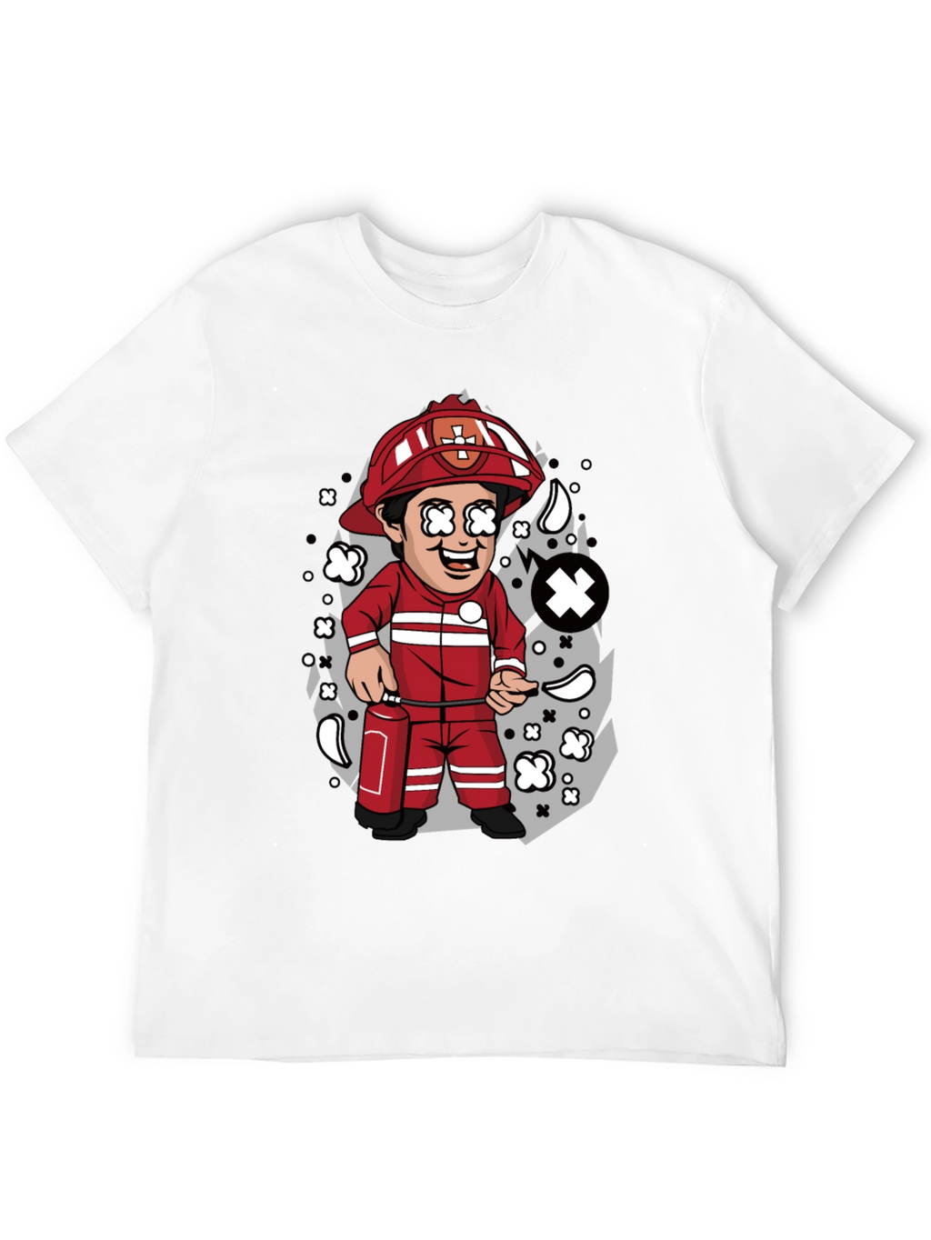 Cartoon Firefighter T-Shirt