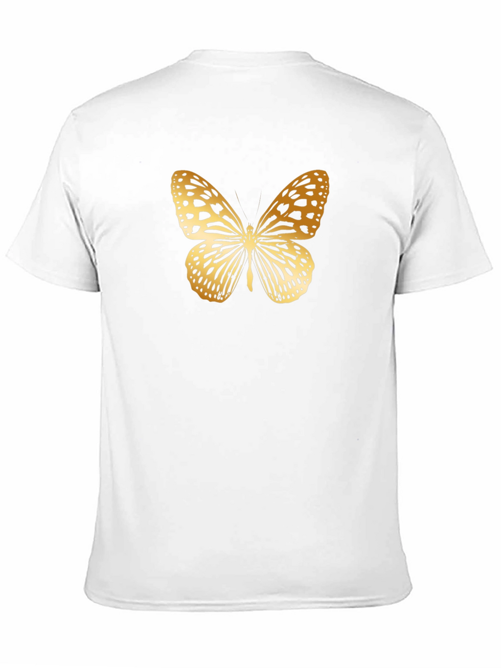 Golden Butterfly Graphic Black T-Shirt