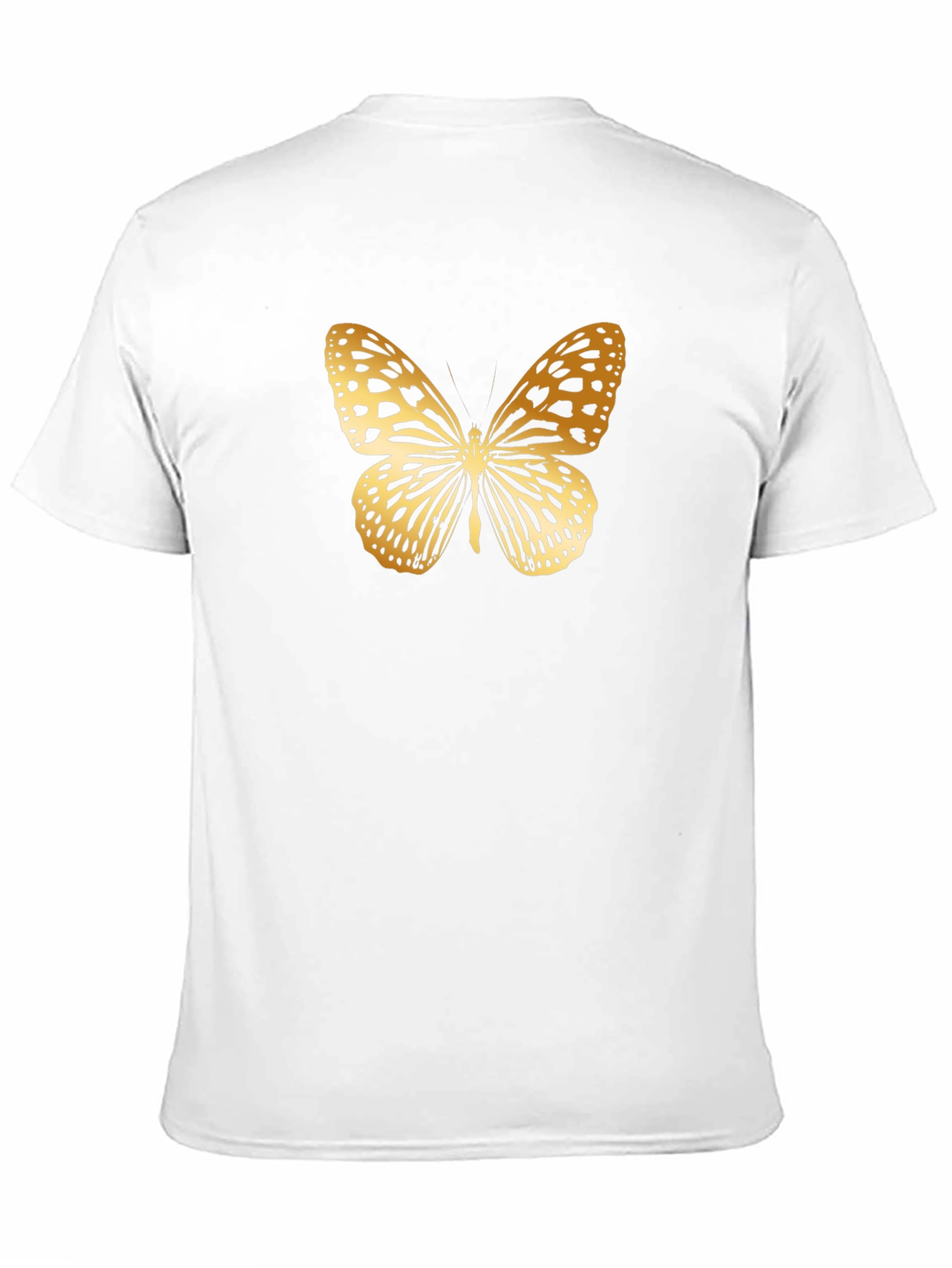 Golden Butterfly Graphic Black T-Shirt