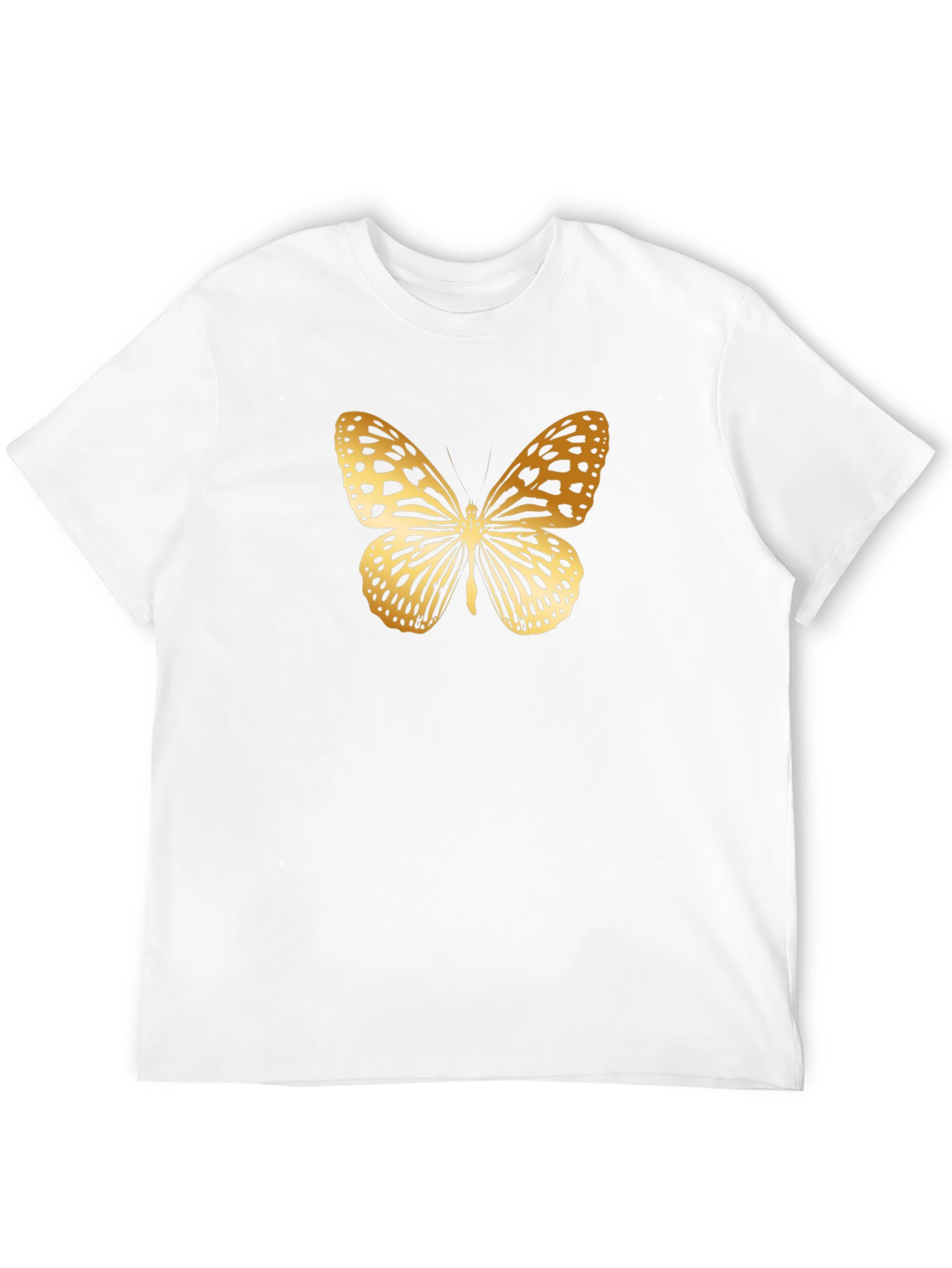 Golden Butterfly Graphic Black T-Shirt