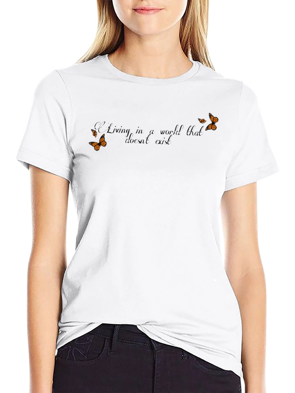 Butterfly Graphic T-Shirt - Living in a World