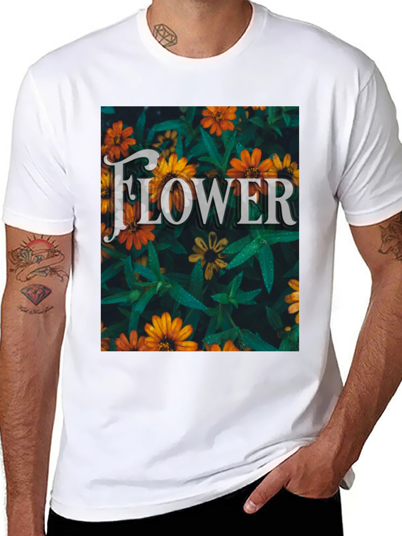 Floral Design Graphic Print T-Shirt
