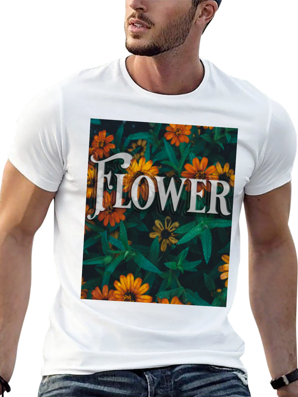 Floral Design Graphic Print T-Shirt