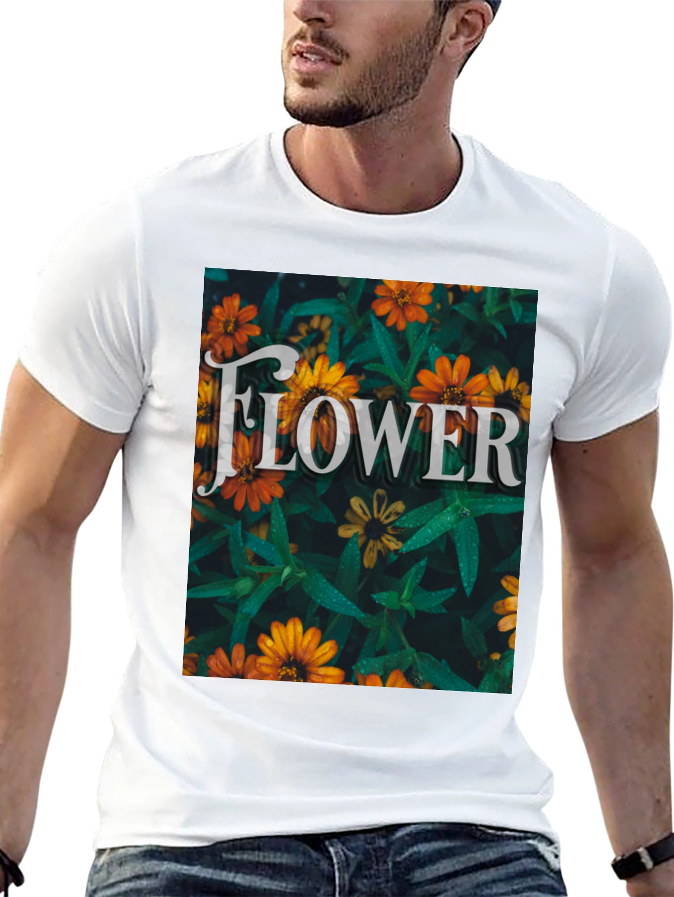 Floral Design Graphic Print T-Shirt