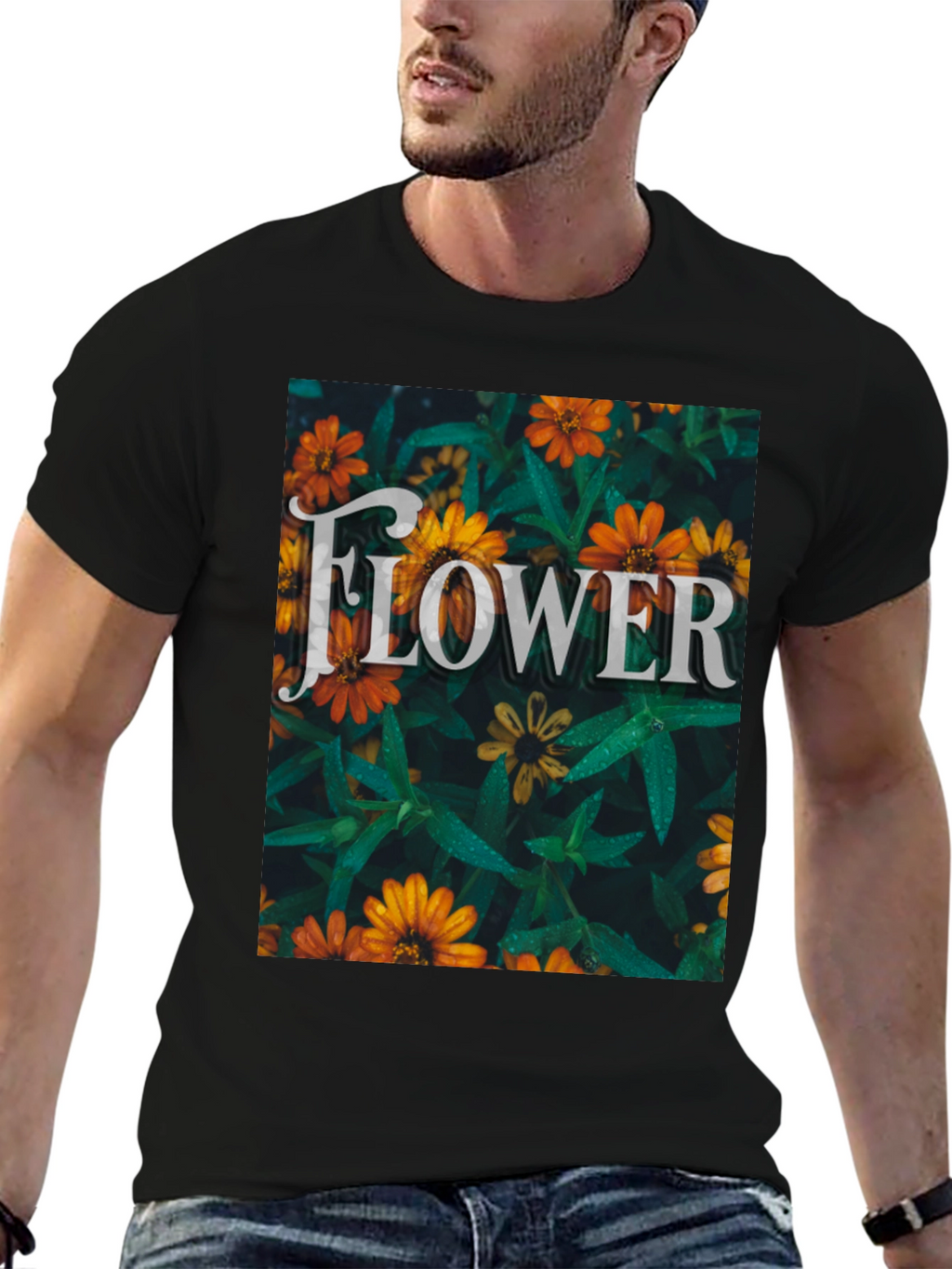 Floral Design Graphic Print T-Shirt