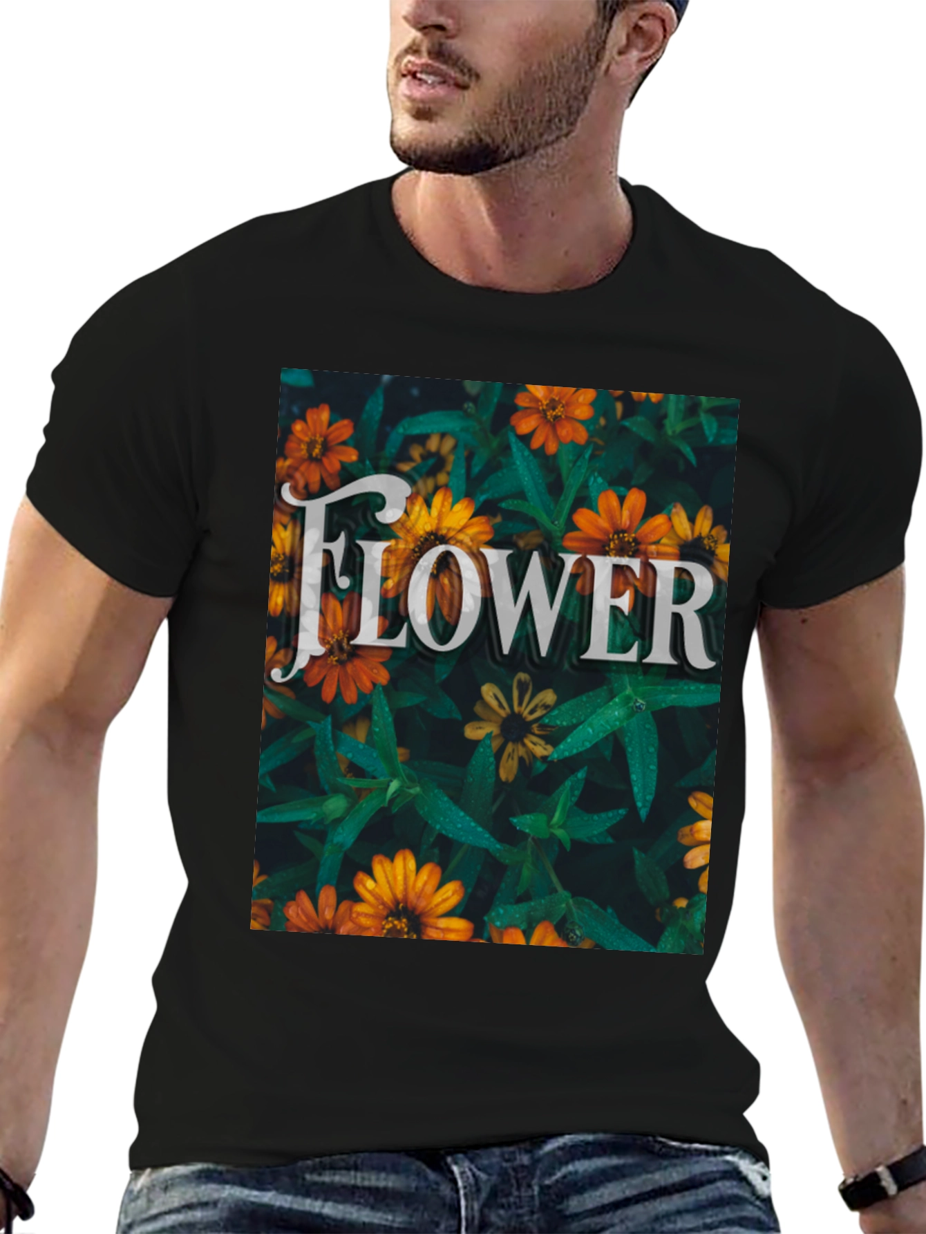 Floral Design Graphic Print T-Shirt