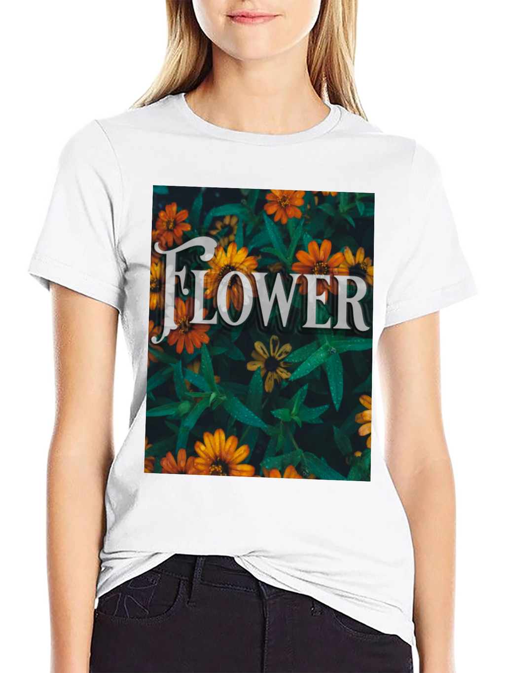 Floral Design Graphic Print T-Shirt