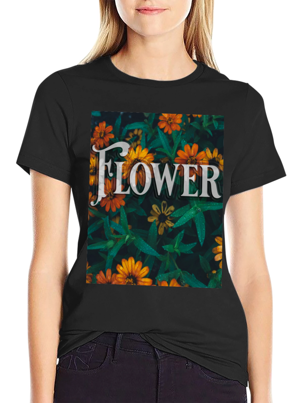 Floral Design Graphic Print T-Shirt
