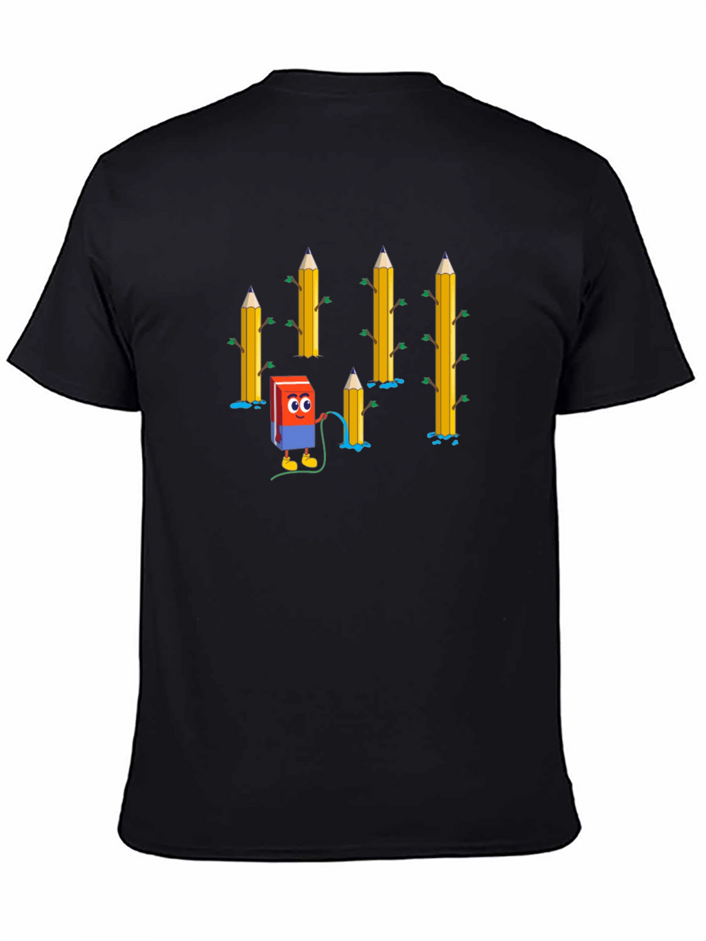Eraser & Pencils T-Shirt - Black Cotton Tee