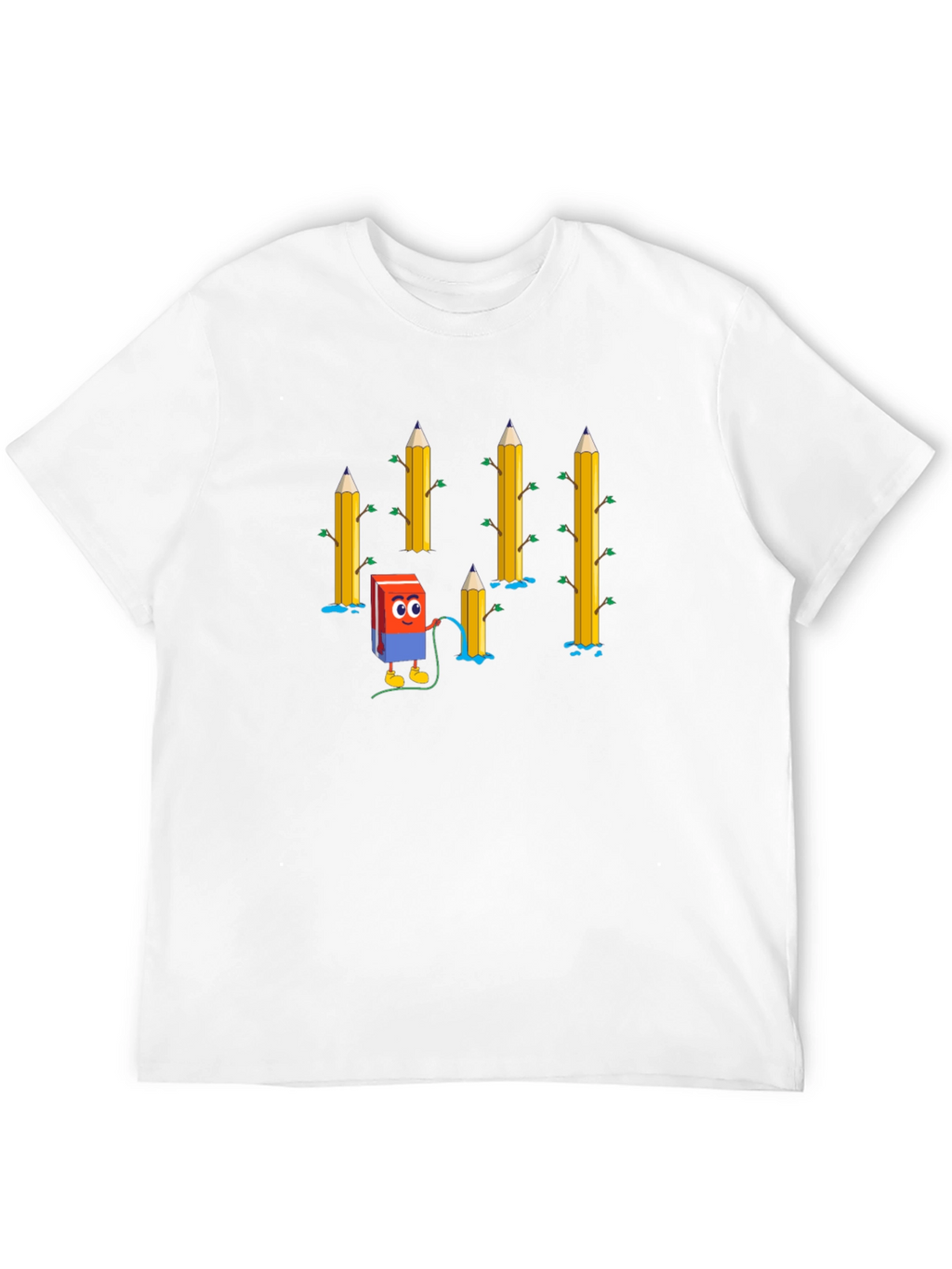 Eraser & Pencils T-Shirt - Black Cotton Tee